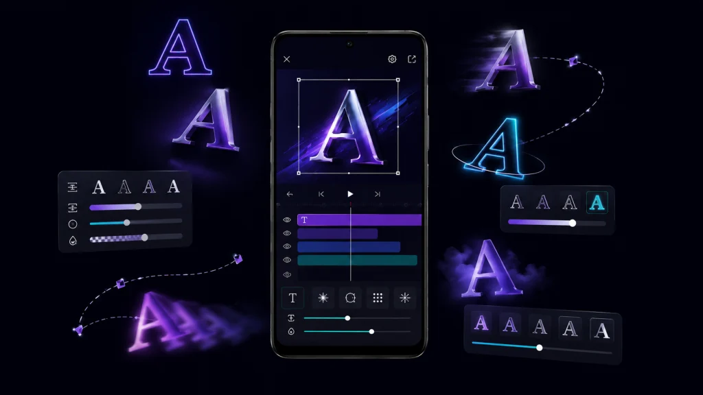 Alight Motion font effects and animated typography