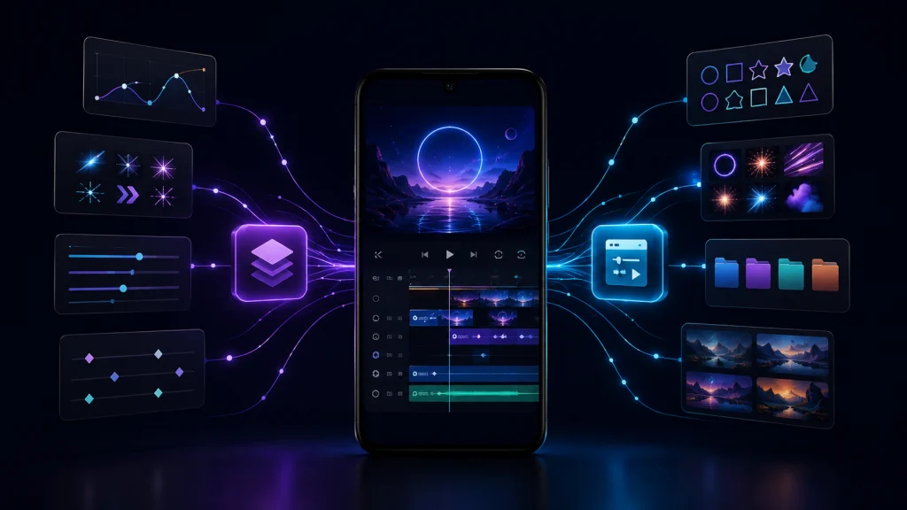 Popular Alight Motion preset types including transitions and effects